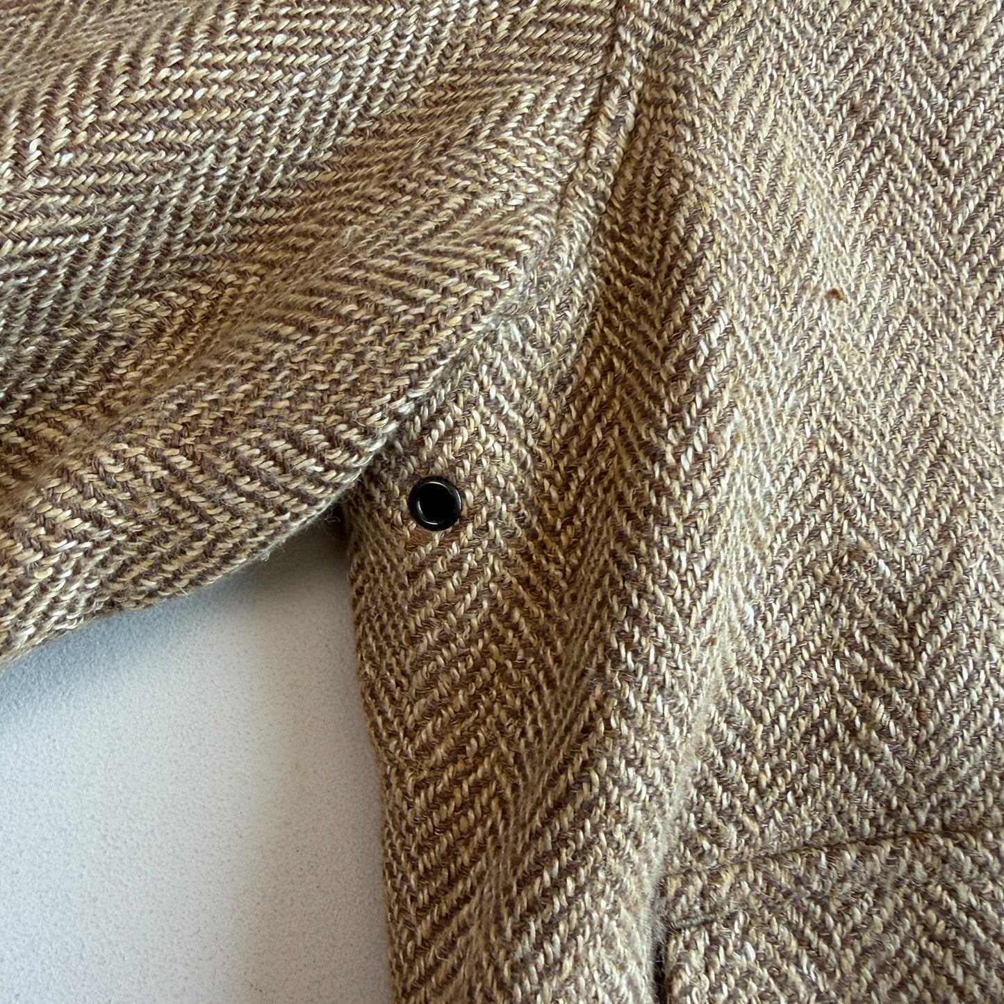 Polo Ralph Lauren (XL) Linen/Silk/Wool Tweed Beige Bomber-Style Jacket
