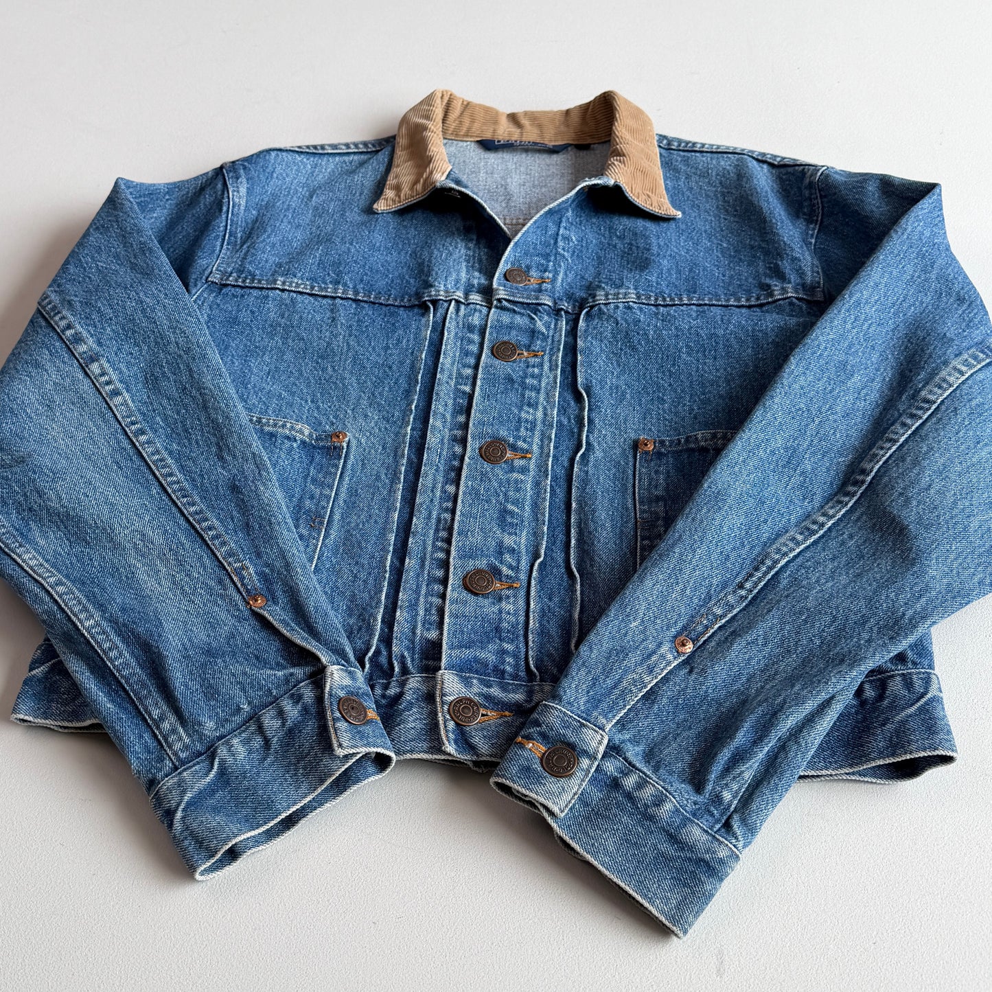 VNTG Polo Ralph Lauren (L) 80s Western Denim Side-Tab Trucker Jacket