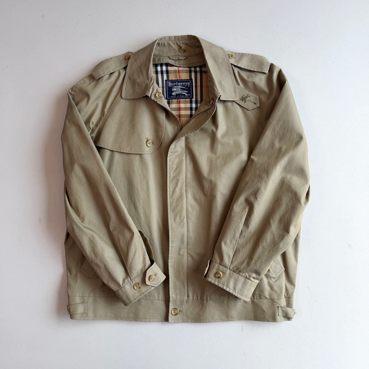 VNTG Burberry (54 / XL) Cotton Gabardine Zip Harrington Jacket