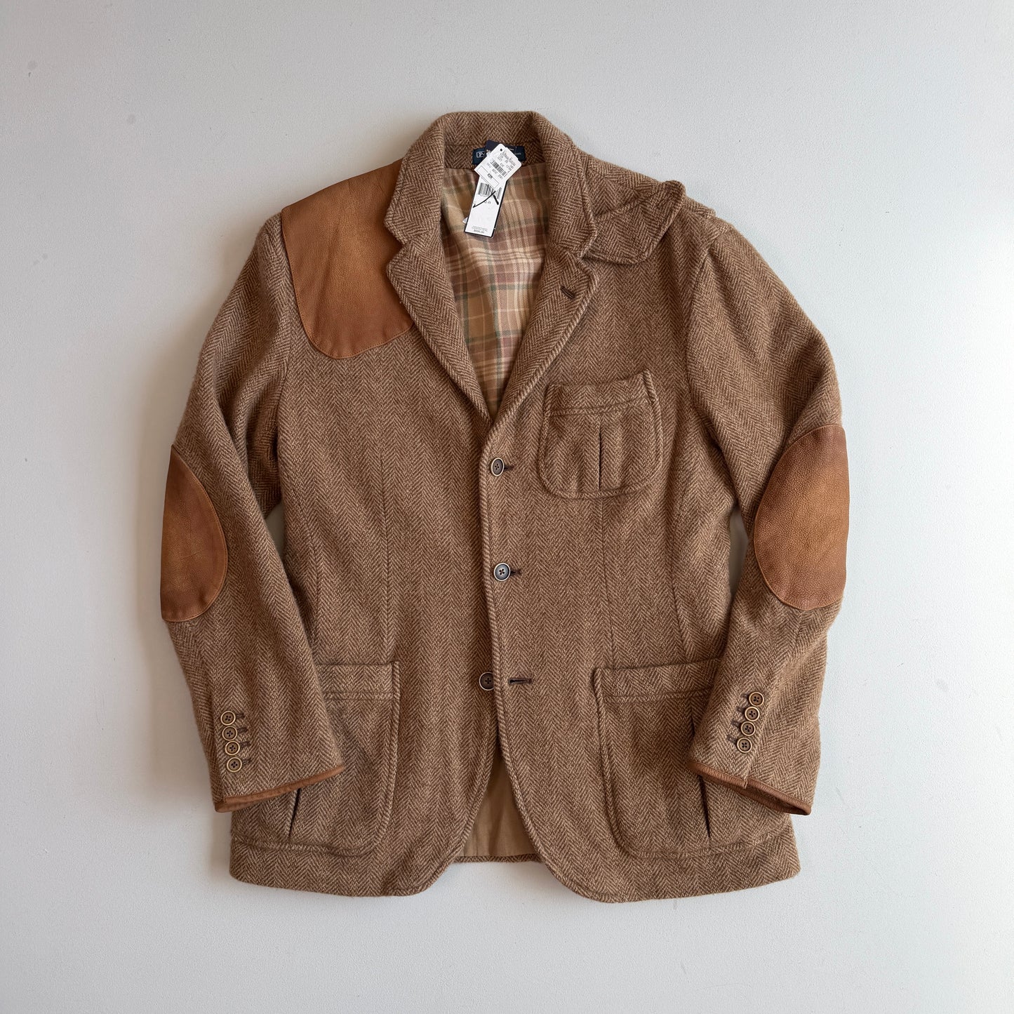 NWT Polo Ralph Lauren (42R) Half-Norfolk Tweed Wool Suede Trim Sport Coat