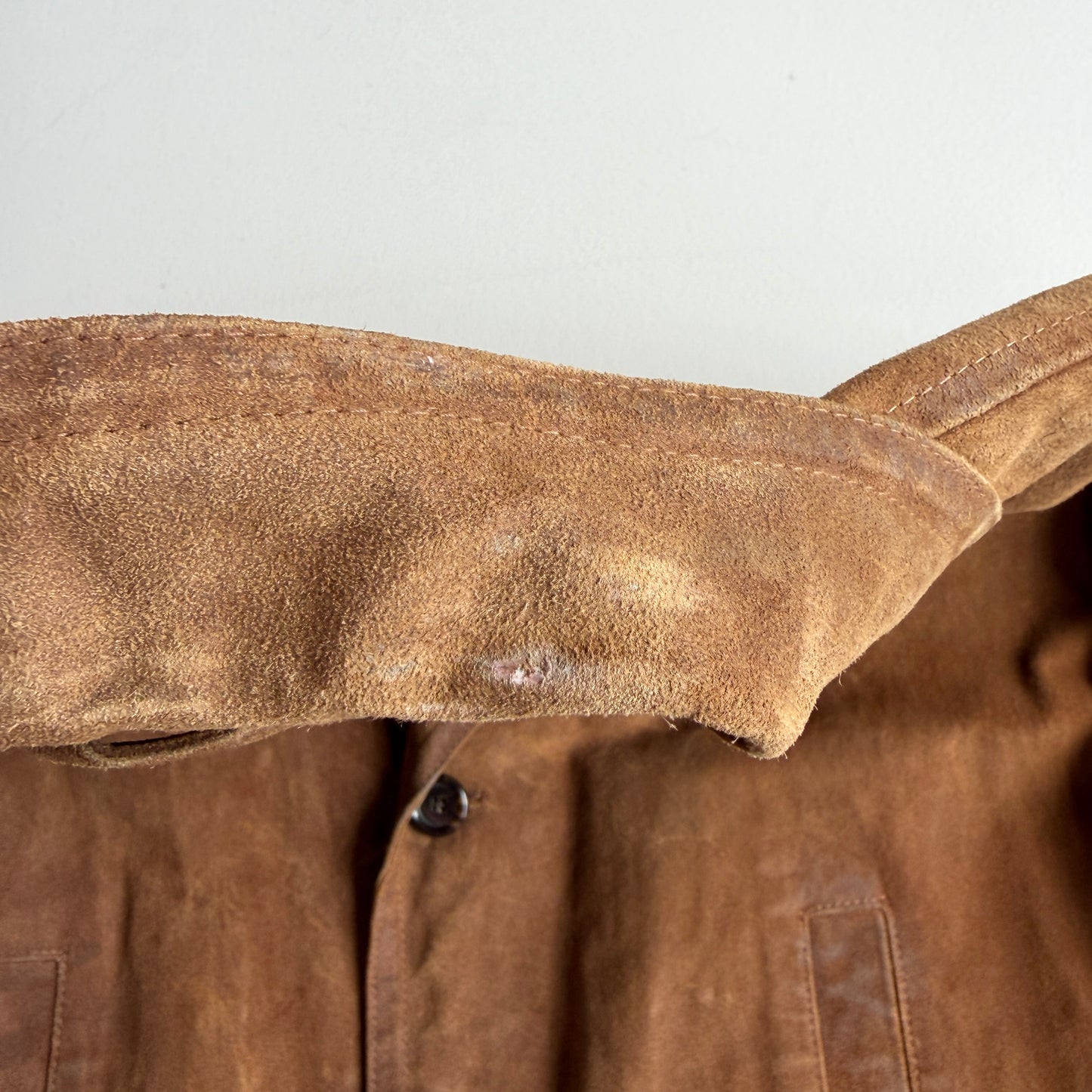 Polo Ralph Lauren (XL) Leather Roughout Half-Norfolk Tawny Field Jacket Coat