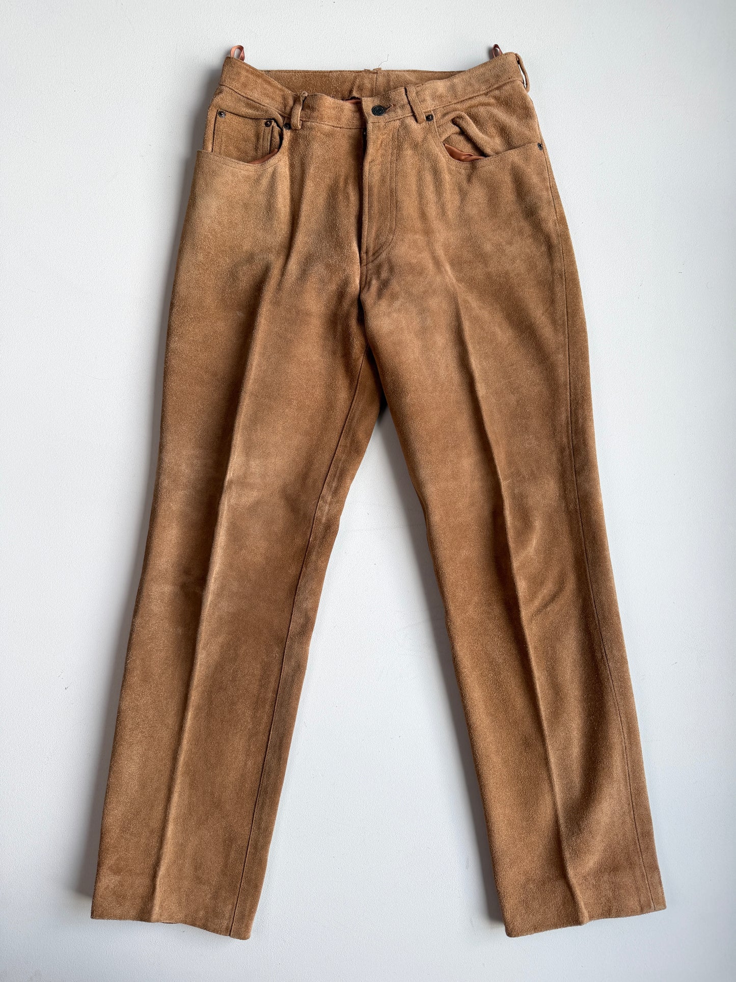 VNTG Polo Ralph Lauren (31/32 x 31) Suede Leather Western Lined Pants