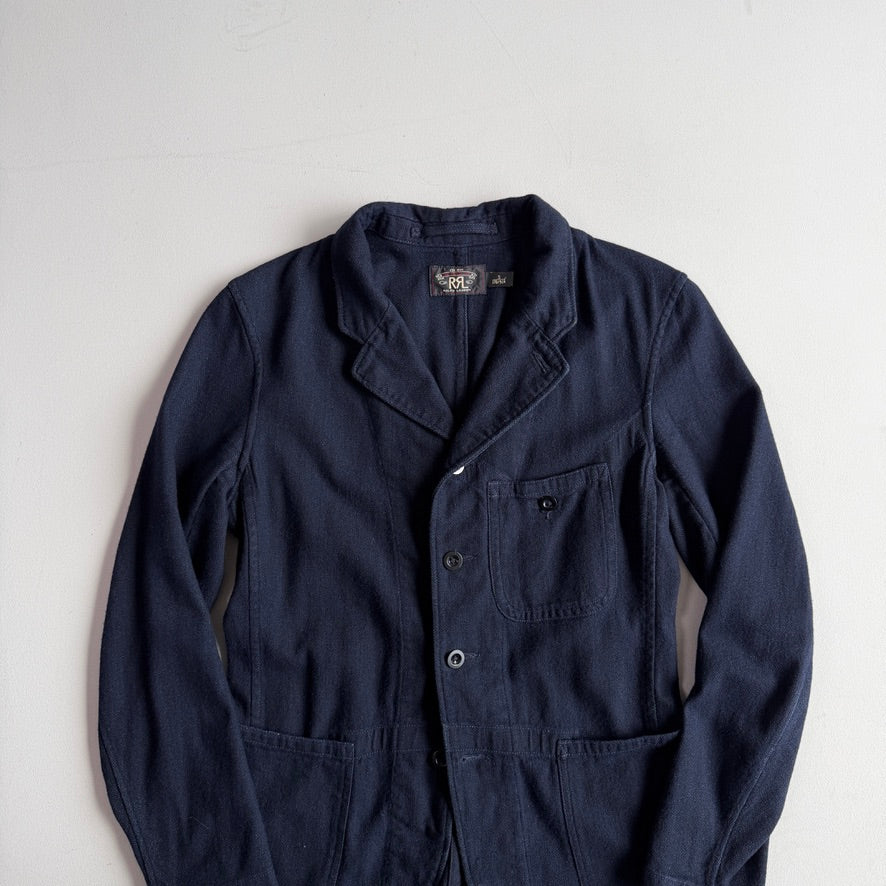 RRL Ralph Lauren (S) Indigo Brushed Cotton/Wool Herringbone Sport Coat