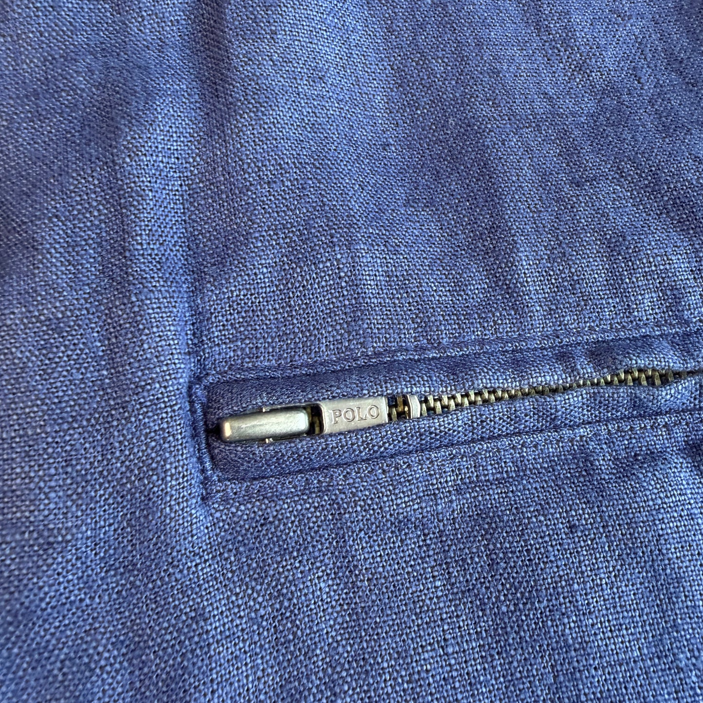 Polo Ralph Lauren (XL) 100% Linen Deep Blue Zip Jacket