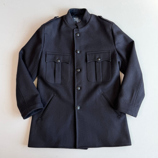 VNTG Polo Ralph Lauren (M) Naval 100% Melton Wool Epaulet Military Jacket