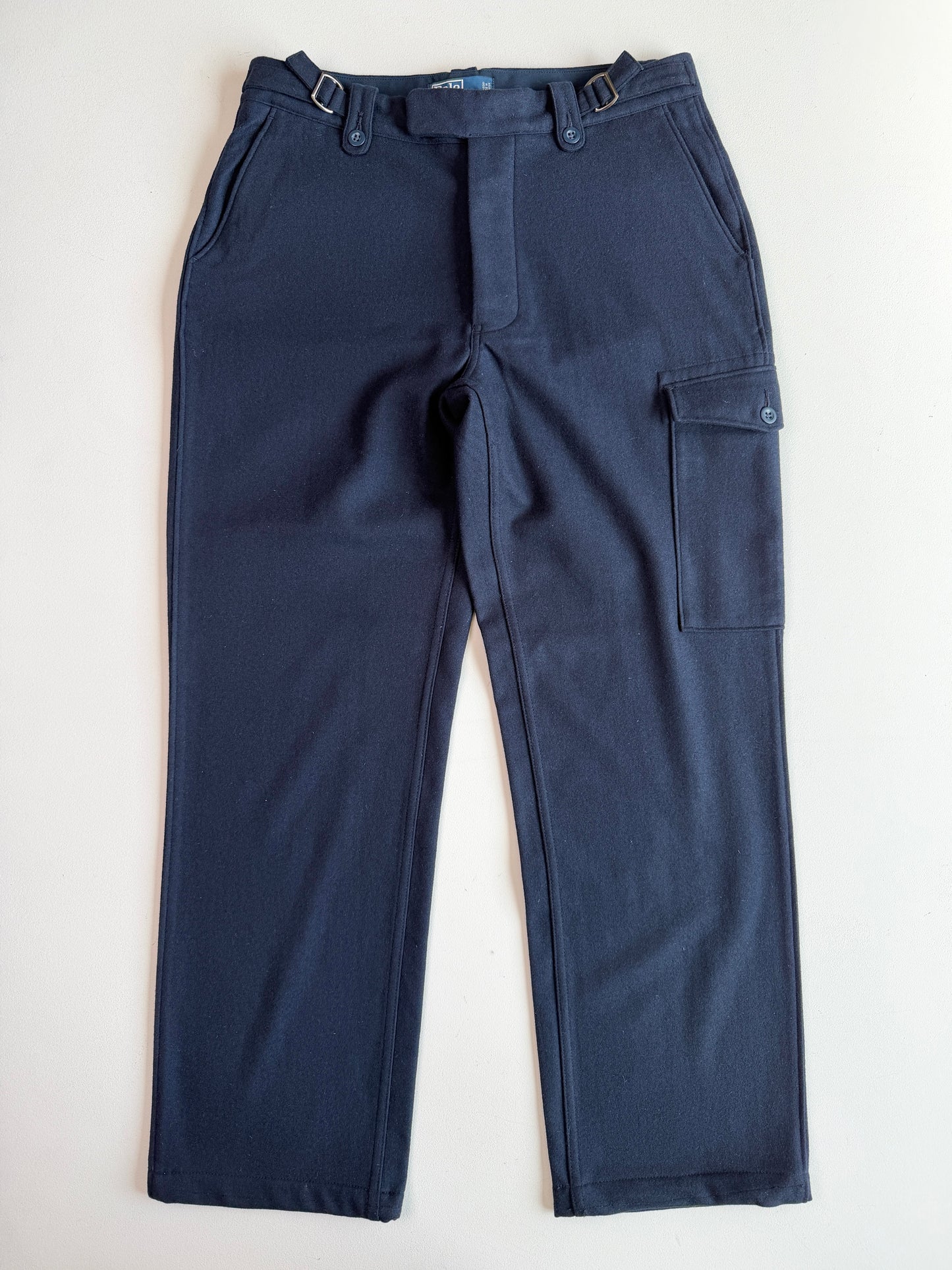 NWOT Polo Ralph Lauren (36x33) Navy Blue Wool/Angora/Cashmere Side Tab Pants