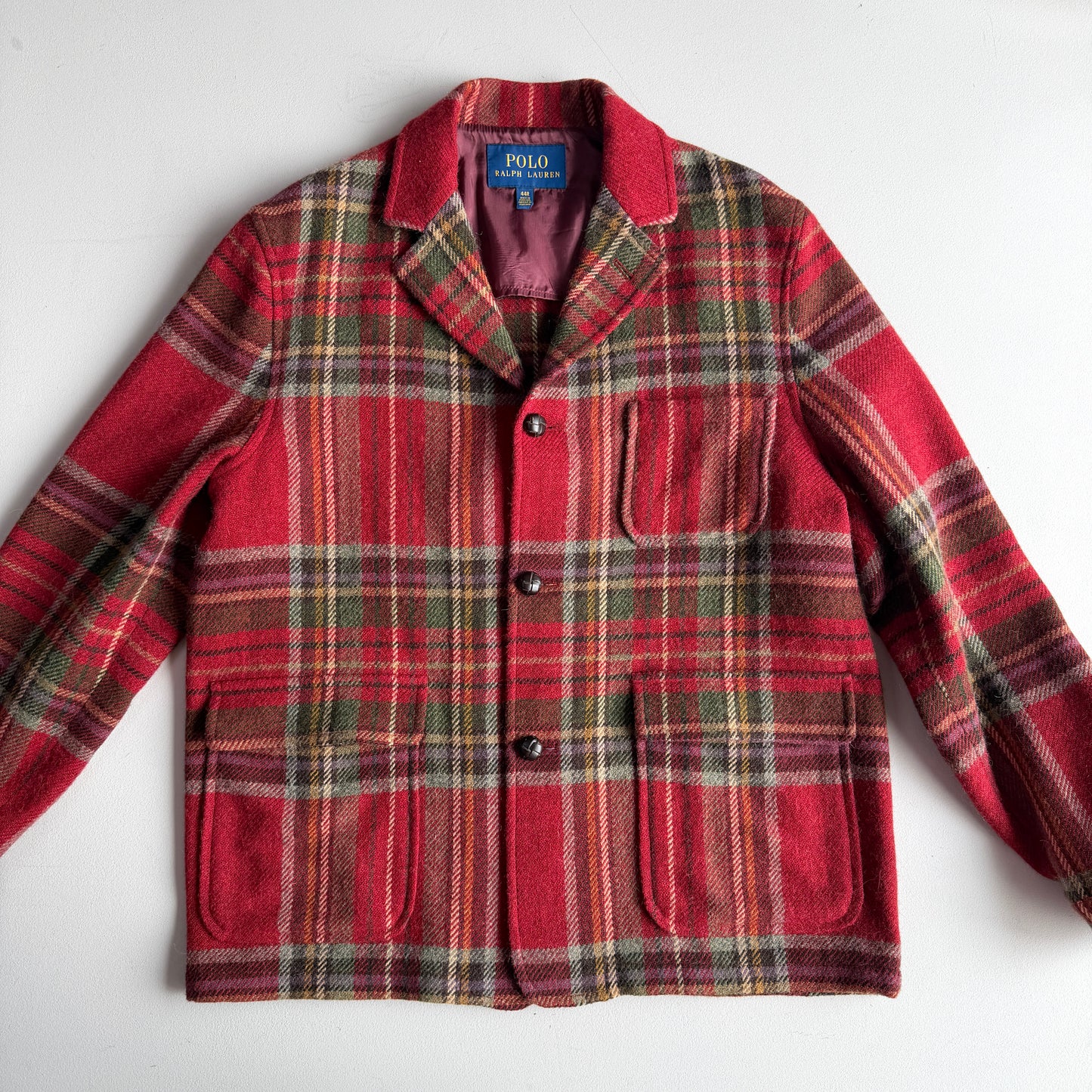 Polo Ralph Lauren (44R) Tartan Wool/Alpaca Unstructured Tweed Sport Coat