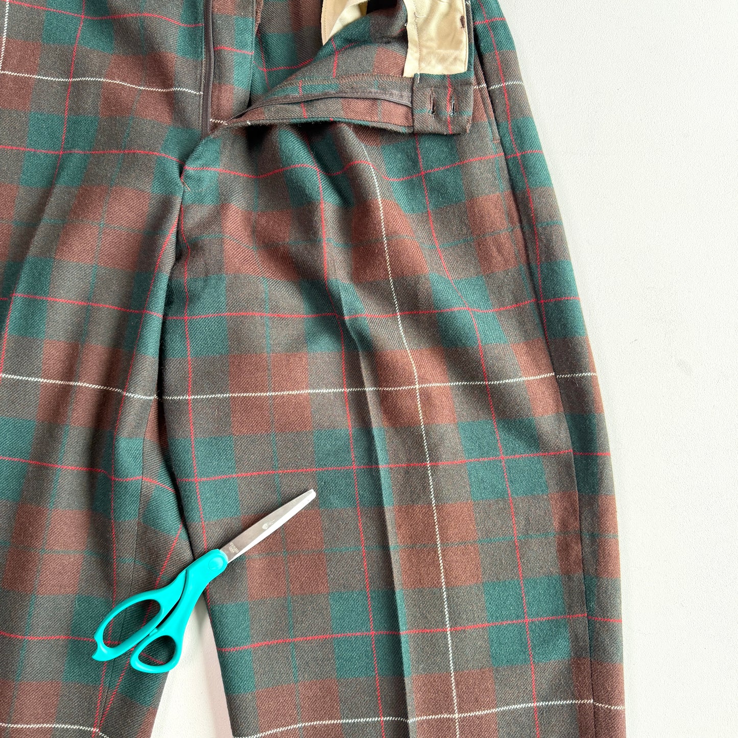 VNTG RRL Ralph Lauren (38x32) Wool Flannel Tartan Plain Trouser Pants