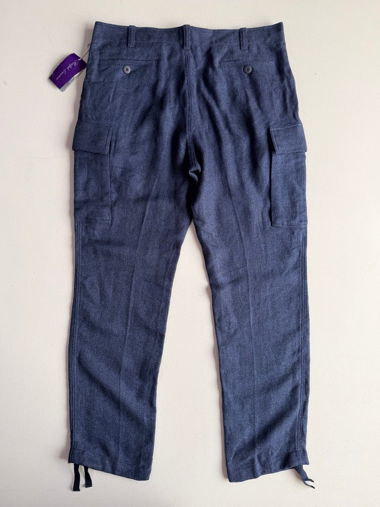 NWT Ralph Lauren Purple Label (36x32) Linen/Wool/Silk Herringbone Cargo Pants