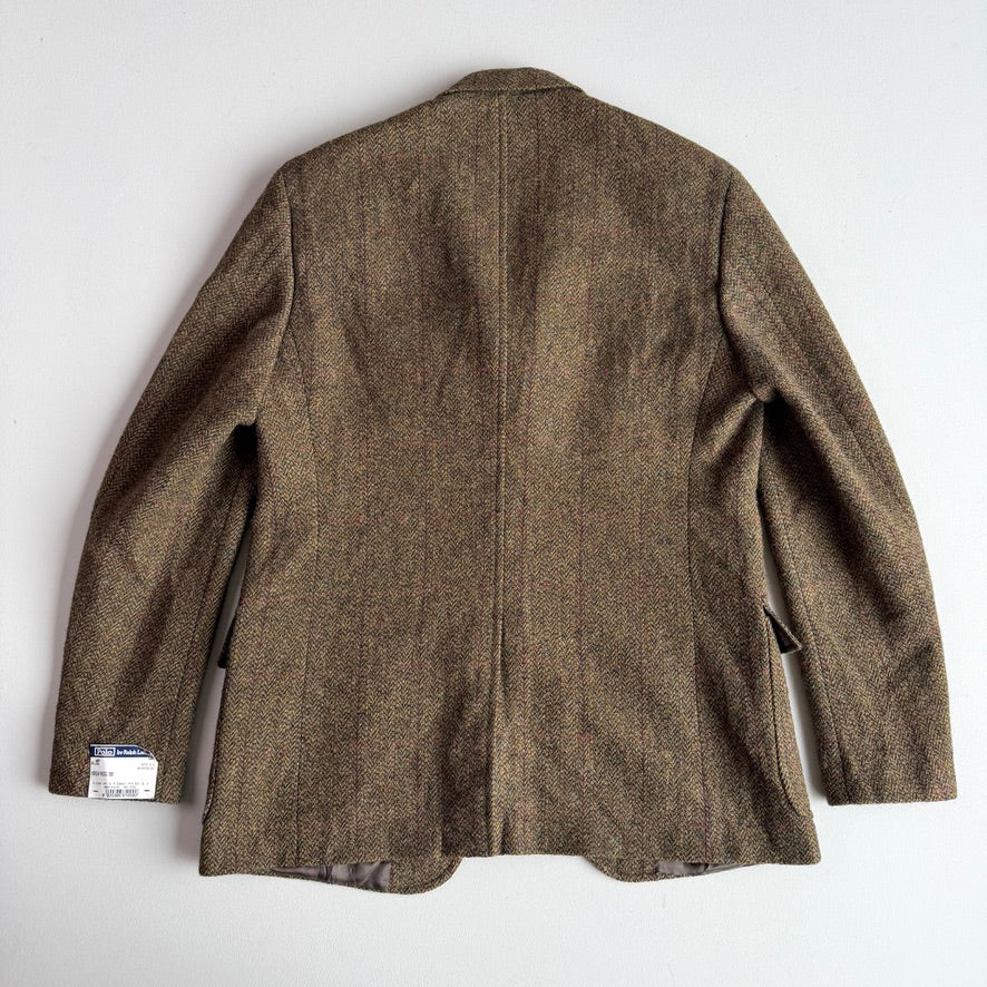 NWT Polo Ralph Lauren (44L) Half-Canvas Tweed Burgundy Check Sport Coat