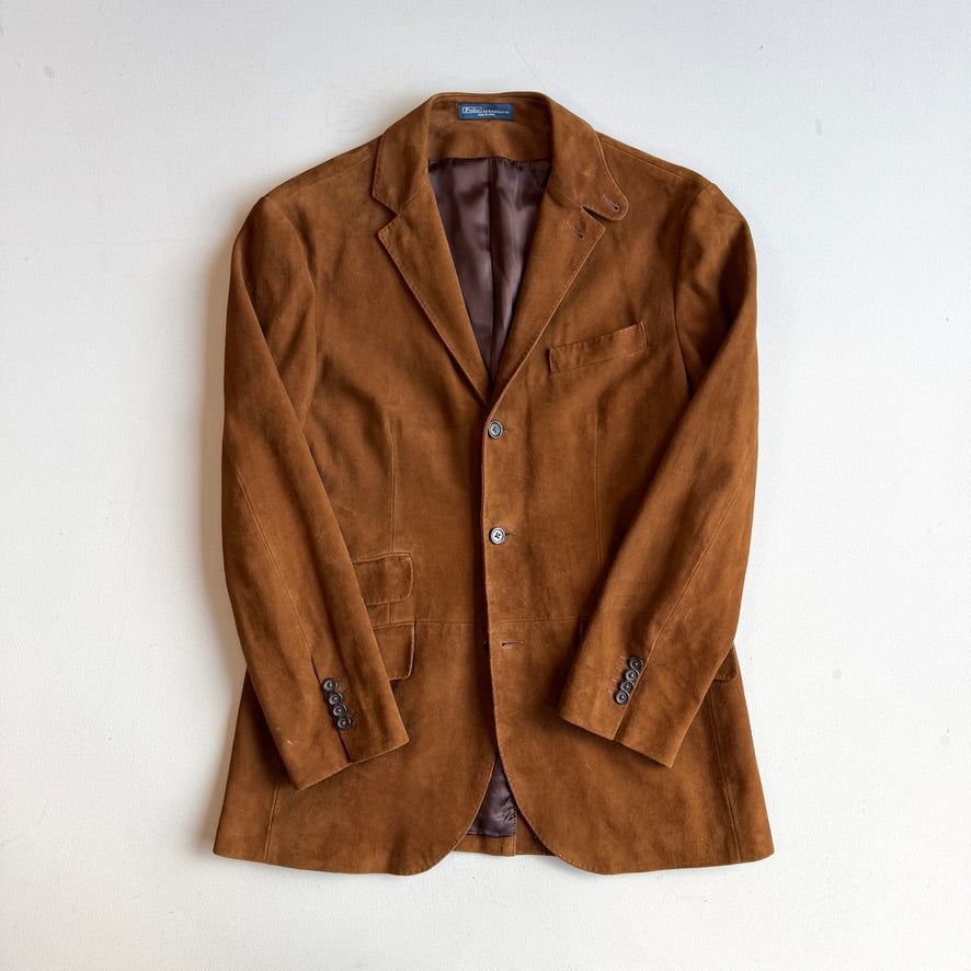 Polo Ralph Lauren (40R) Suede Leather Brown Hacking Jacket Coat