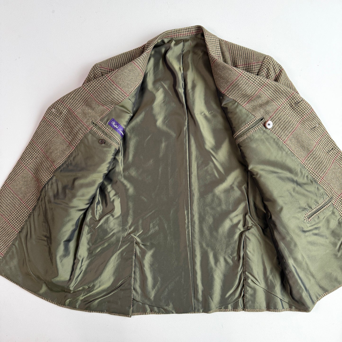 Ralph Lauren Purple Label (44L) 8x4 Cashmere Flannel Prince of Wales Coat