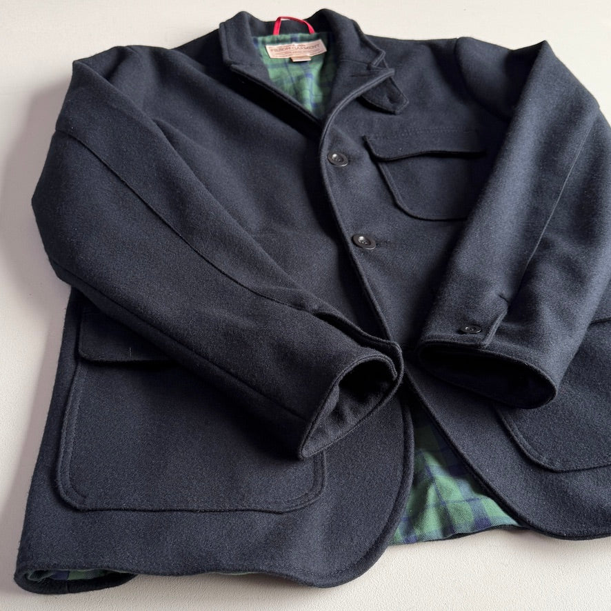 Filson (XL) Half-Norfolk Wool Cotton Lined Blue Sport Coat