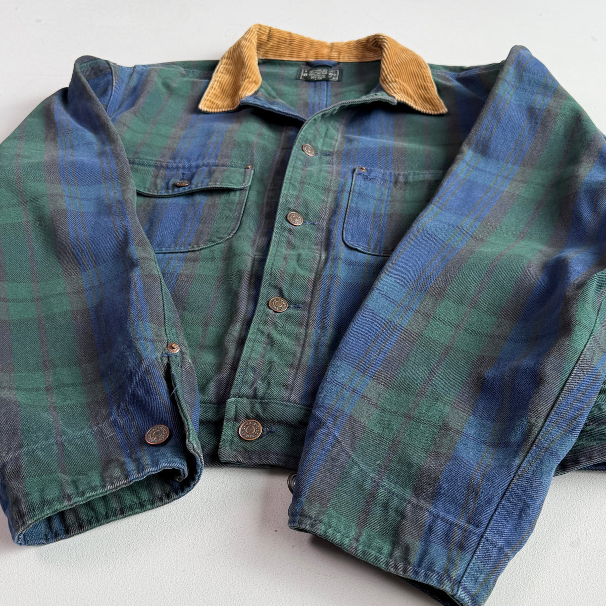 VNTG Ralph Lauren Polo Country (XL) Black Watch Denim Western Trucker Jacket