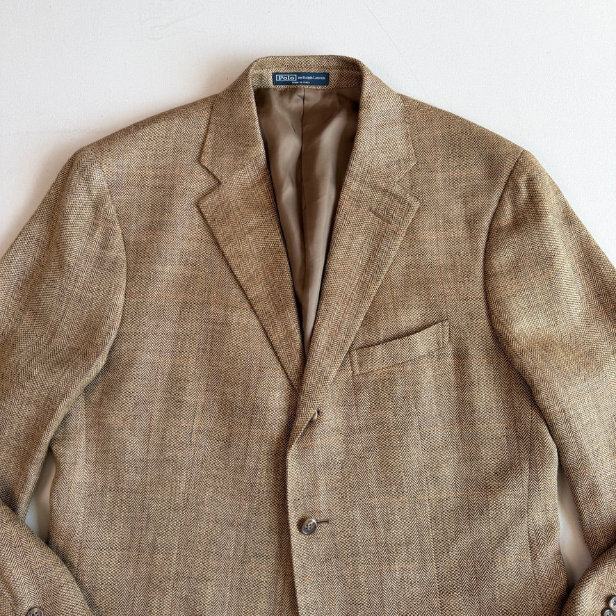 Polo Ralph Lauren (42L) Silk/Linen/Wool Overcheck Herringbone/Birdseye Sports Coat