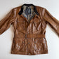 NWT Belstaff (58IT / 2XLT) Panther Cognac Four Pocket Leather Motorcycle Jacket