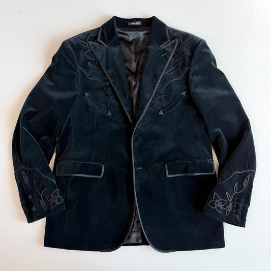 RRL Ralph Lauren (46R) Velvet Velour Floral Decorative Western Sport Jacket