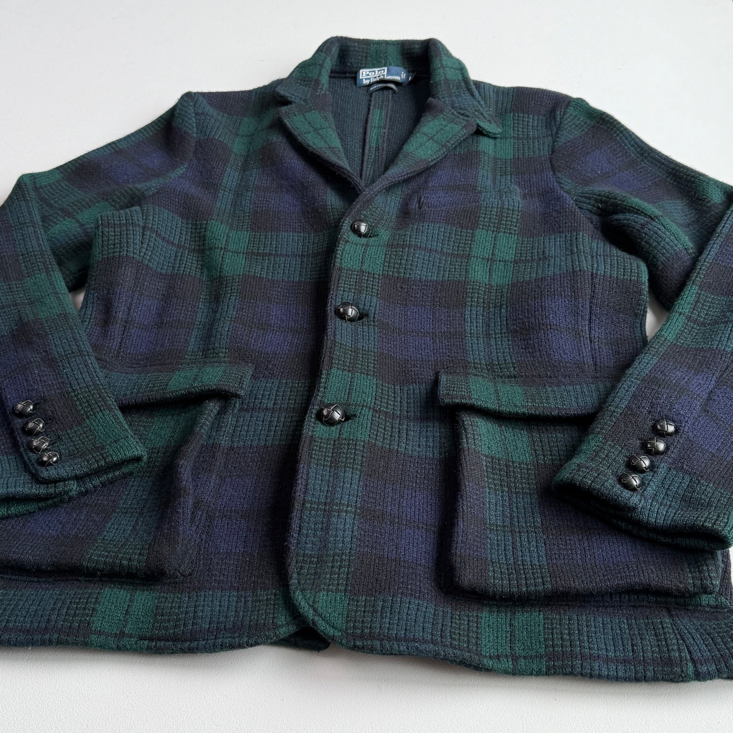 Polo Ralph Lauren (L) Black Watch 100% Wool Knit Sport Coat
