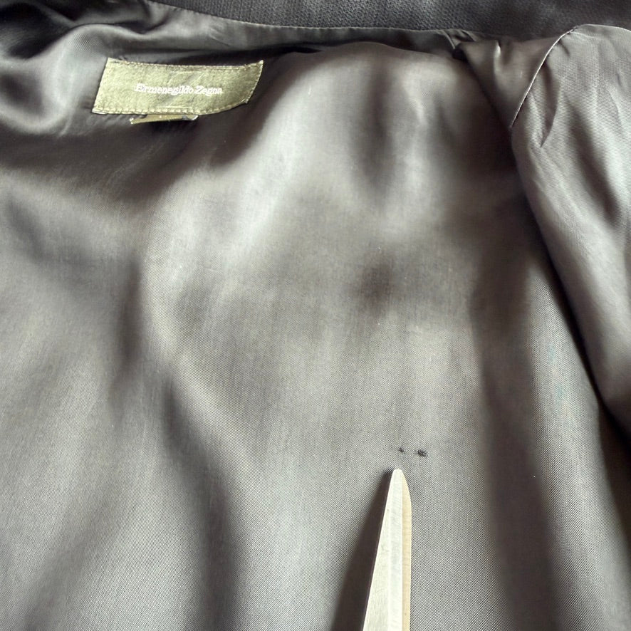 Ermenegildo Zegna (M/50) Black 100% Wool Woven Car Coat