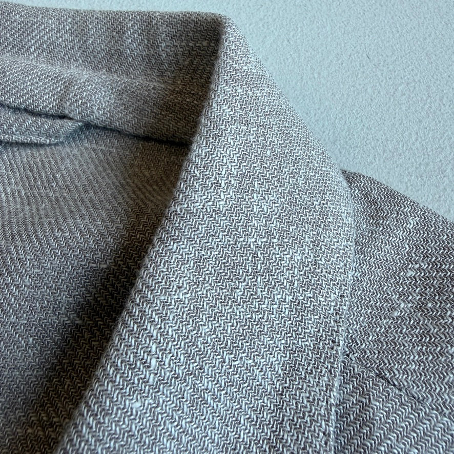 Ermenegildo Zegna (56R) Taupe Linen/Wool/Silk Unstructured Crossover "Shirt Jacket"