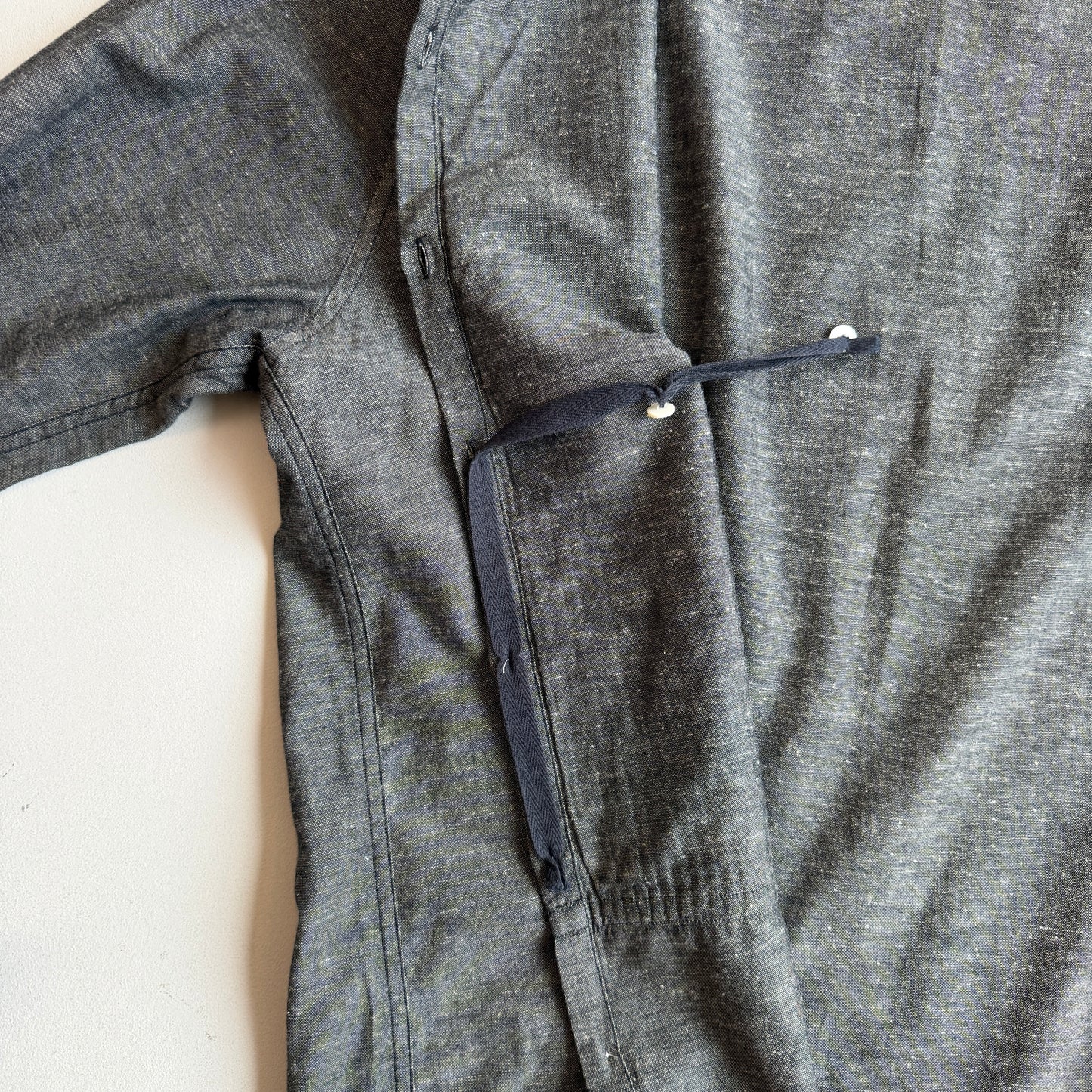 RRL Ralph Lauren (L) Pleated Bib Tuxedo Collar French Cuff Chambray Shirt