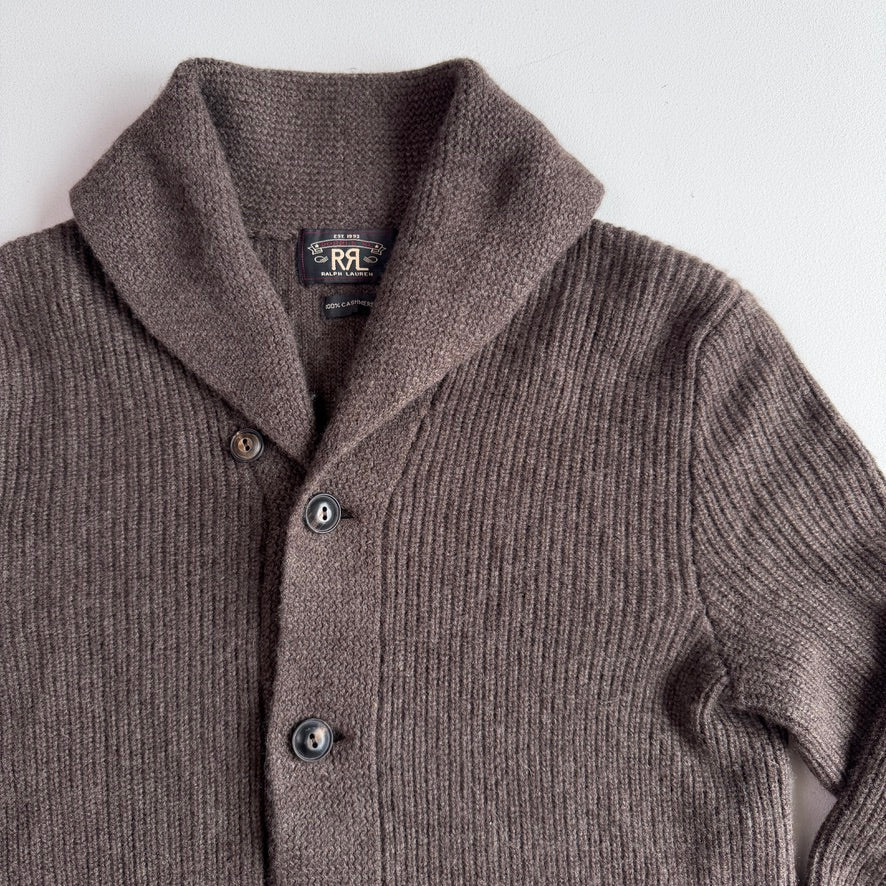 RRL Ralph Lauren (M) 100% Cashmere Taupe Knit Cardigan