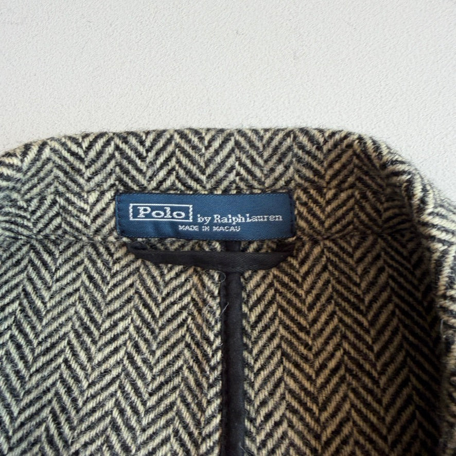 Polo Ralph Lauren (40R) Half-Norfolk Wool Tweed Leather Trim Sport Coat