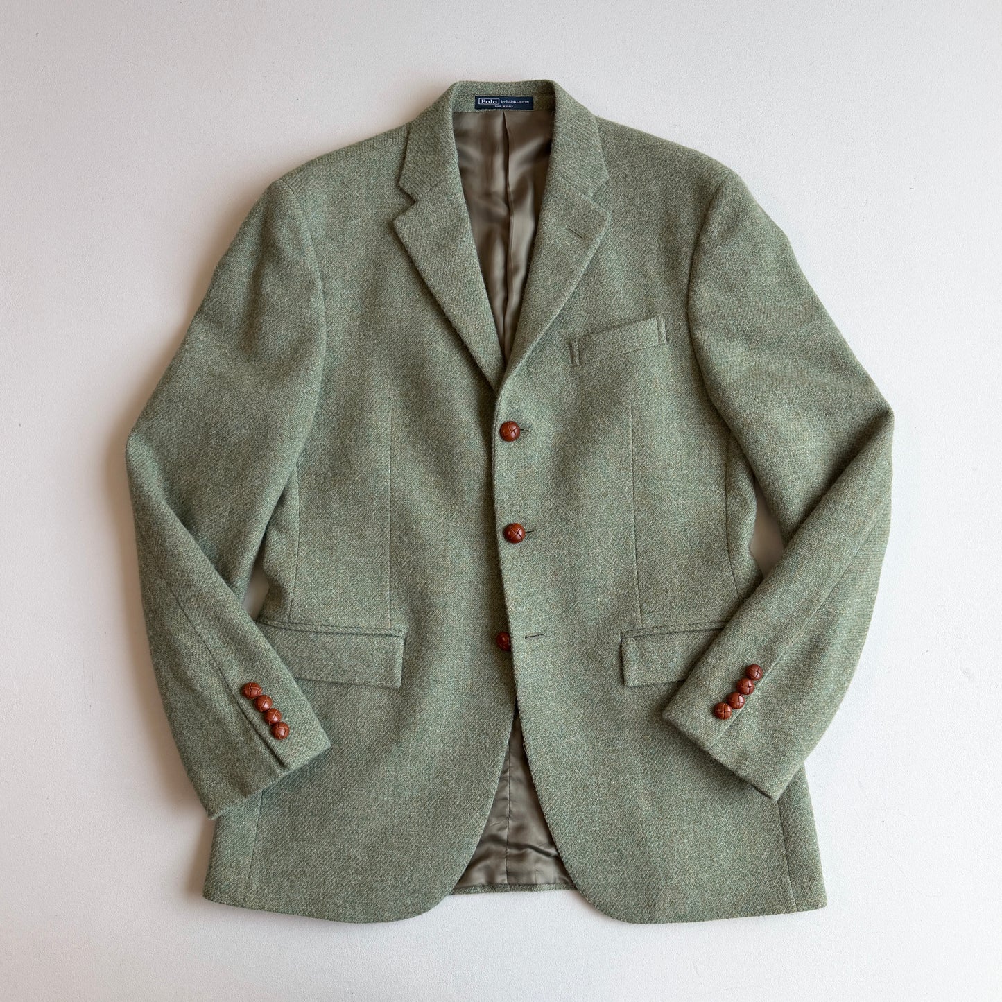 Polo Ralph Lauren (40L) Mint Green Melange Wool Sport Coat