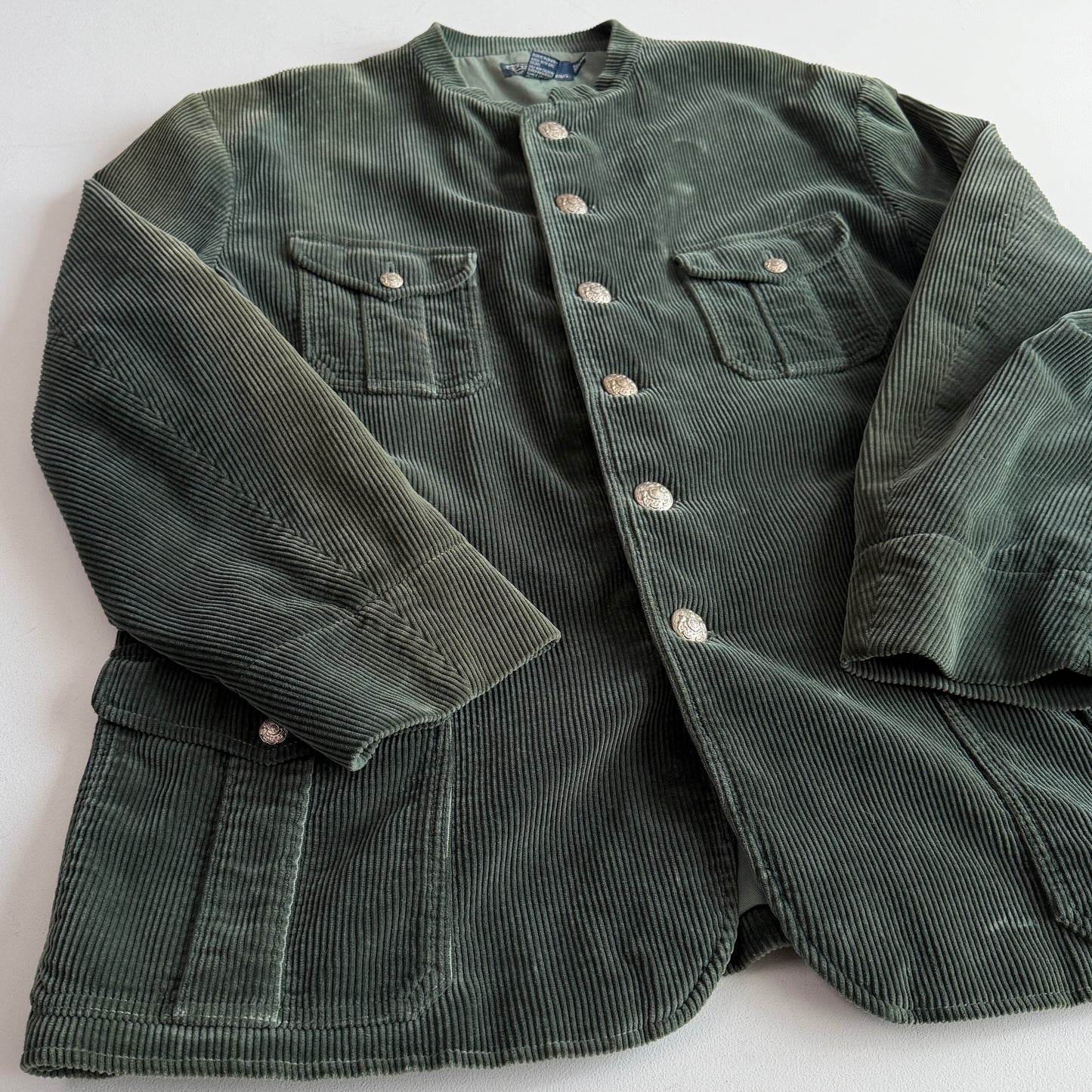 VNTG Polo Ralph Lauren (2XL) Loden Green Corduroy Half-Belt Field Jacket