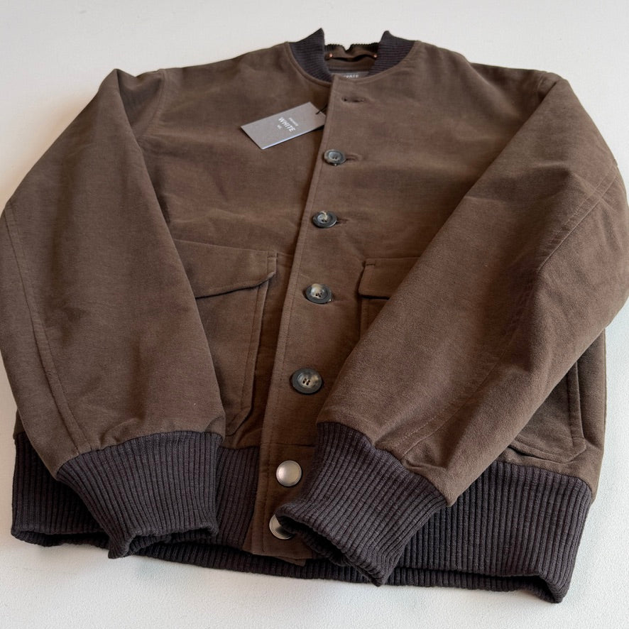 NWT Private White VC (3 / S) Brown Moleskin Cotton Blend Bomber Jacket