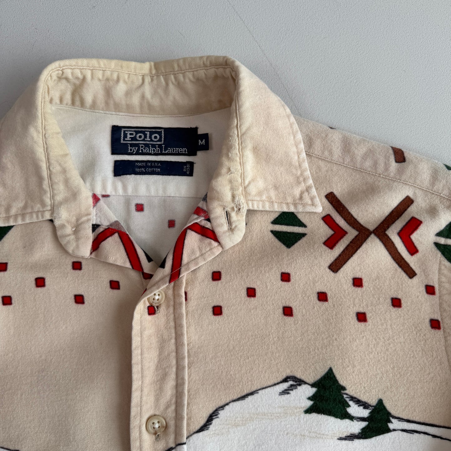 VNTG Polo Ralph Lauren (M) Arctic Sled Dog Flannel Cotton Shirt