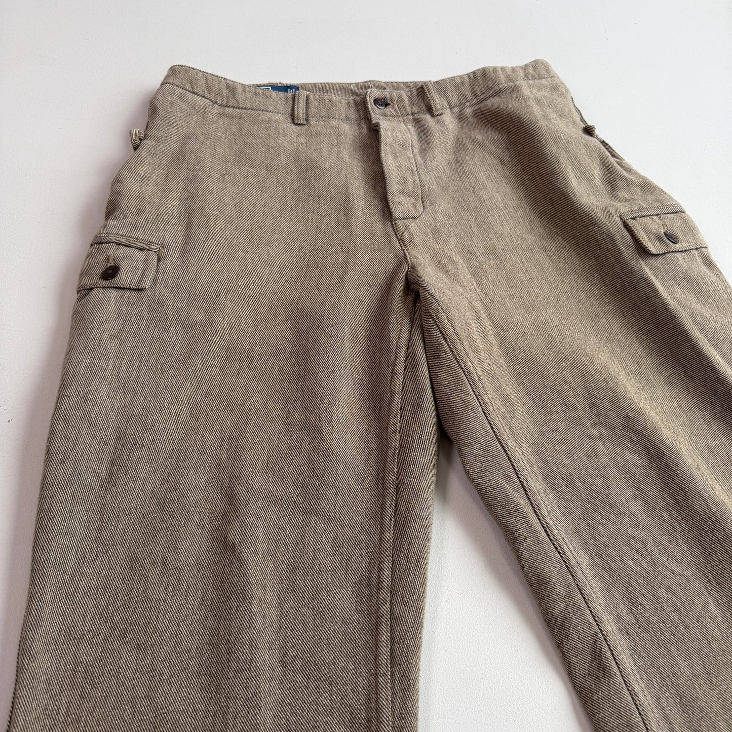 VNTG Polo Ralph Lauren (36x33) Taupe Cotton Twill Cargo Utility Pants