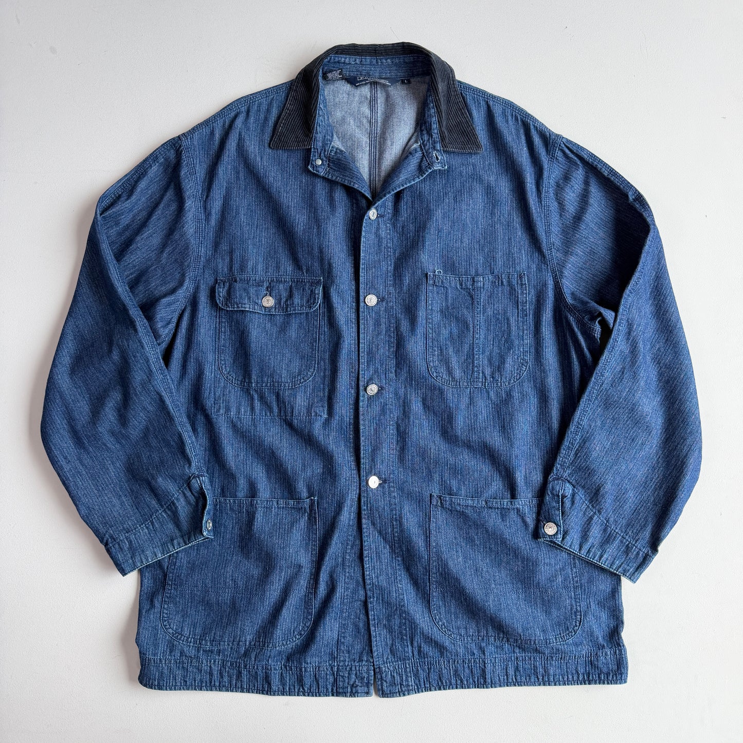 VNTG Polo Ralph Lauren (L) Indigo Herringbone Twill Cotton Chore Coat