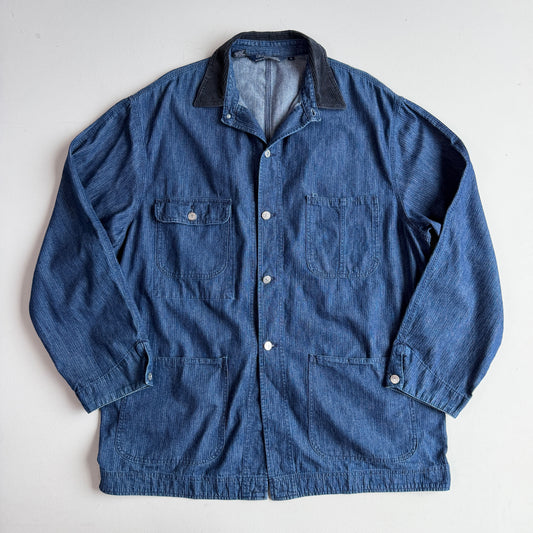VNTG Polo Ralph Lauren (L) Indigo Herringbone Twill Cotton Chore Coat