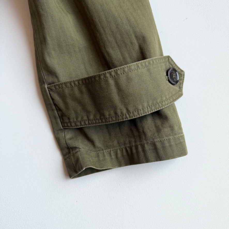 Burberry Brit (L) Military Green Cotton Herringbone Field Jacket