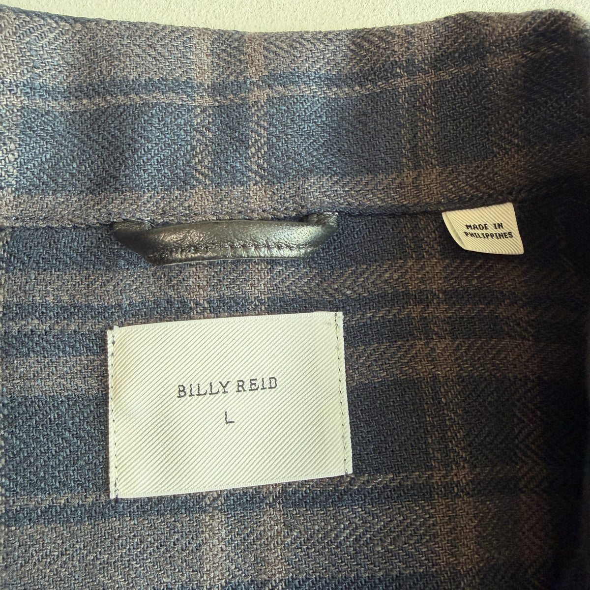 NWOT Billy Reid (L) 100% Linen Plaid Trucker Jacket