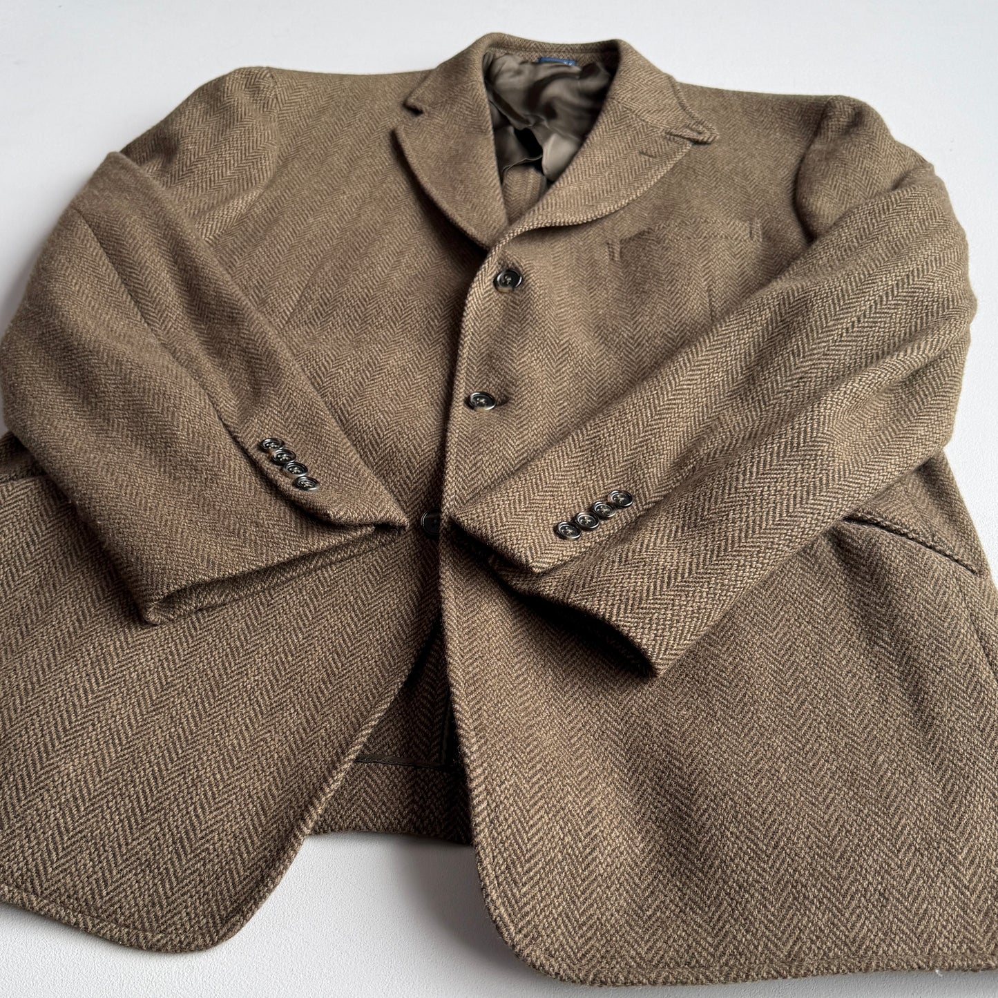 Polo Ralph Lauren (46L, XL) Olive Herringbone Wool Hacking Jacket