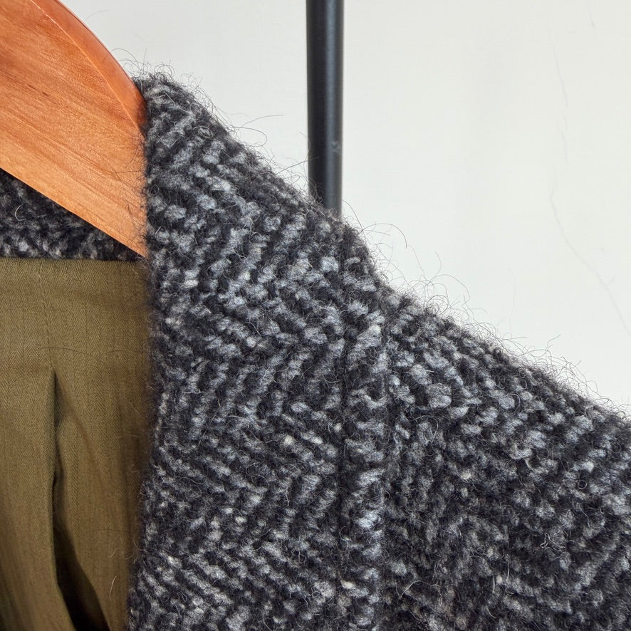 Todd Snyder (L) Wool/Alpaca/Mohair Boucle Tweed Balmacaan Coat
