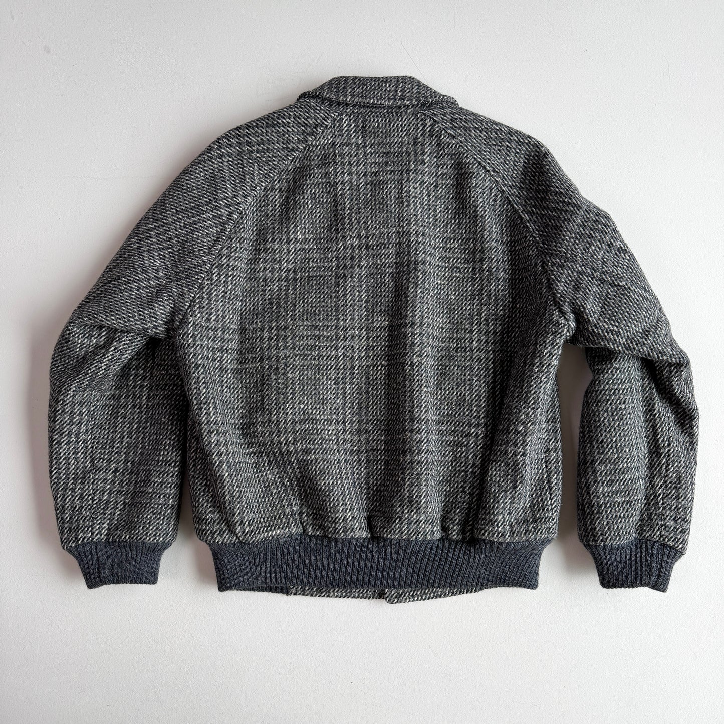 VNTG Burberry (36 / M) Tweed Wool Gray Raglan Sleeve Jacket