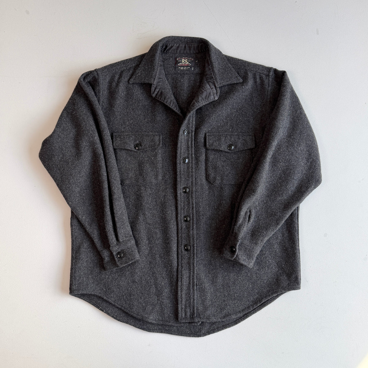 VNTG RRL Ralph Lauren (L) Charcoal Gray Wool Blend Overshirt