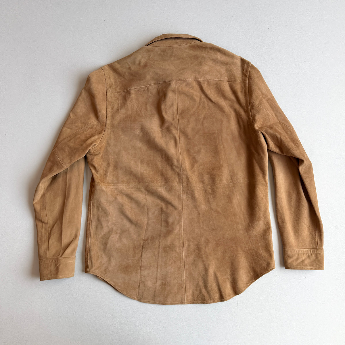 MINT! Polo Ralph Lauren (M Classic Fit) Goat Suede Leather Tan Brown Overshirt