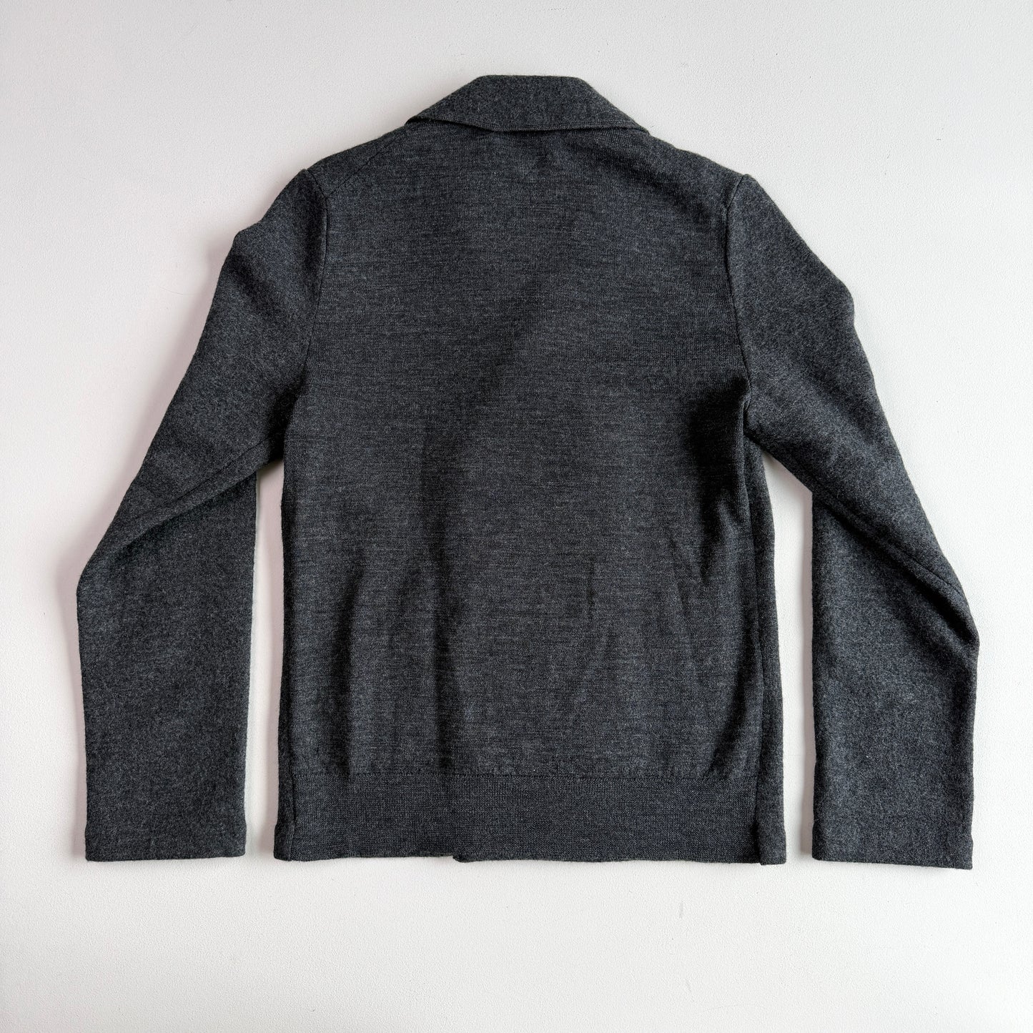 Z Zegna (M) 100% Wool Double Breast Gray Sweater Jacket