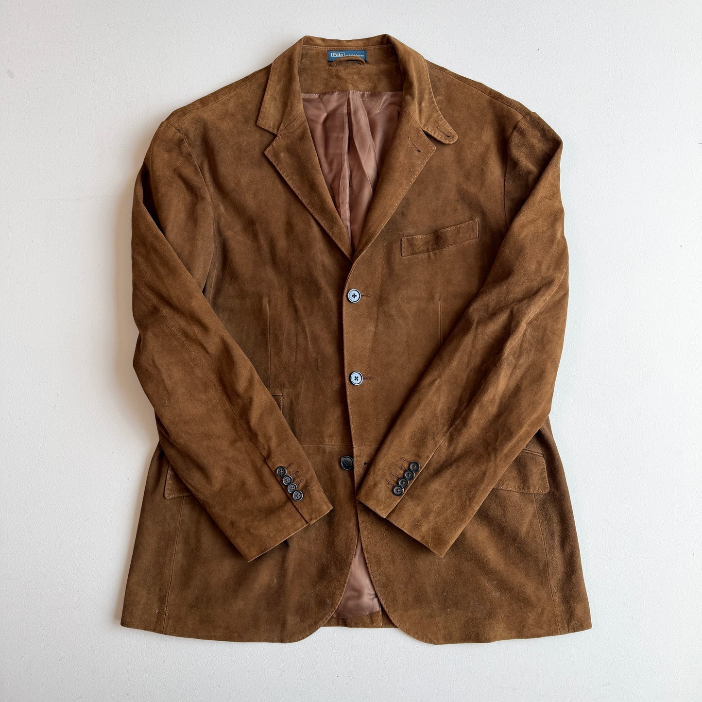 Polo Ralph Lauren (46R) Hacking Equestrian Suede Leather Brown Sports Jacket Coat