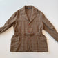 VNTG Polo Ralph Lauren (L) Wool Tweed Olive Windowpane Norfolk Coat Jacket
