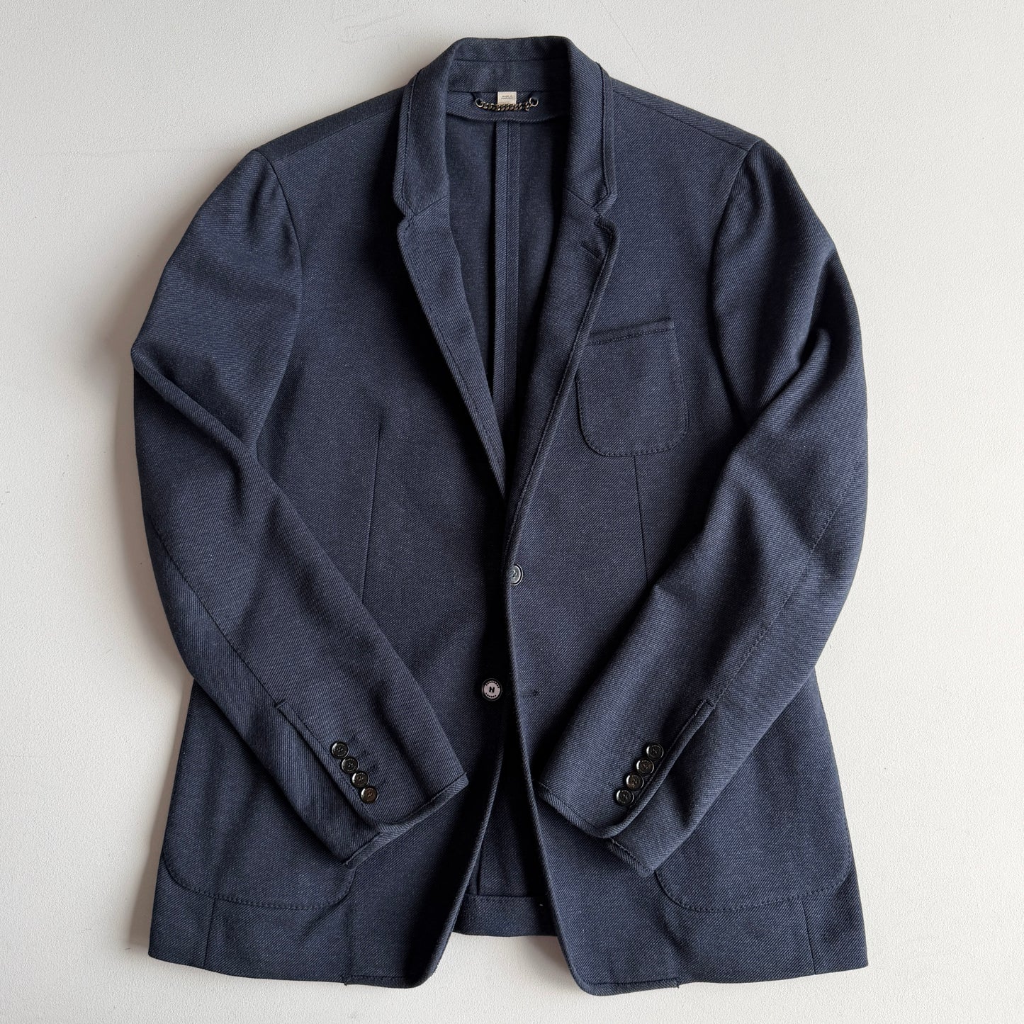Burberry (52IT) Cotton Blend Lightly Structured Blue Sports Jacket