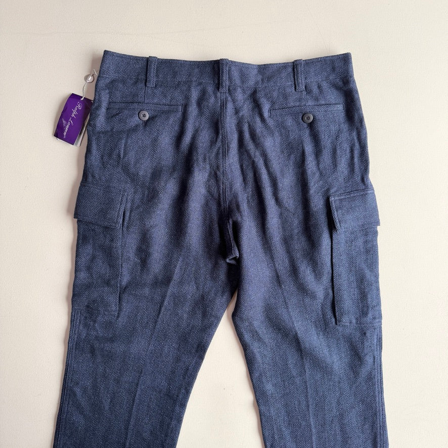 NWT Ralph Lauren Purple Label (36x32) Linen/Wool/Silk Herringbone Cargo Pants