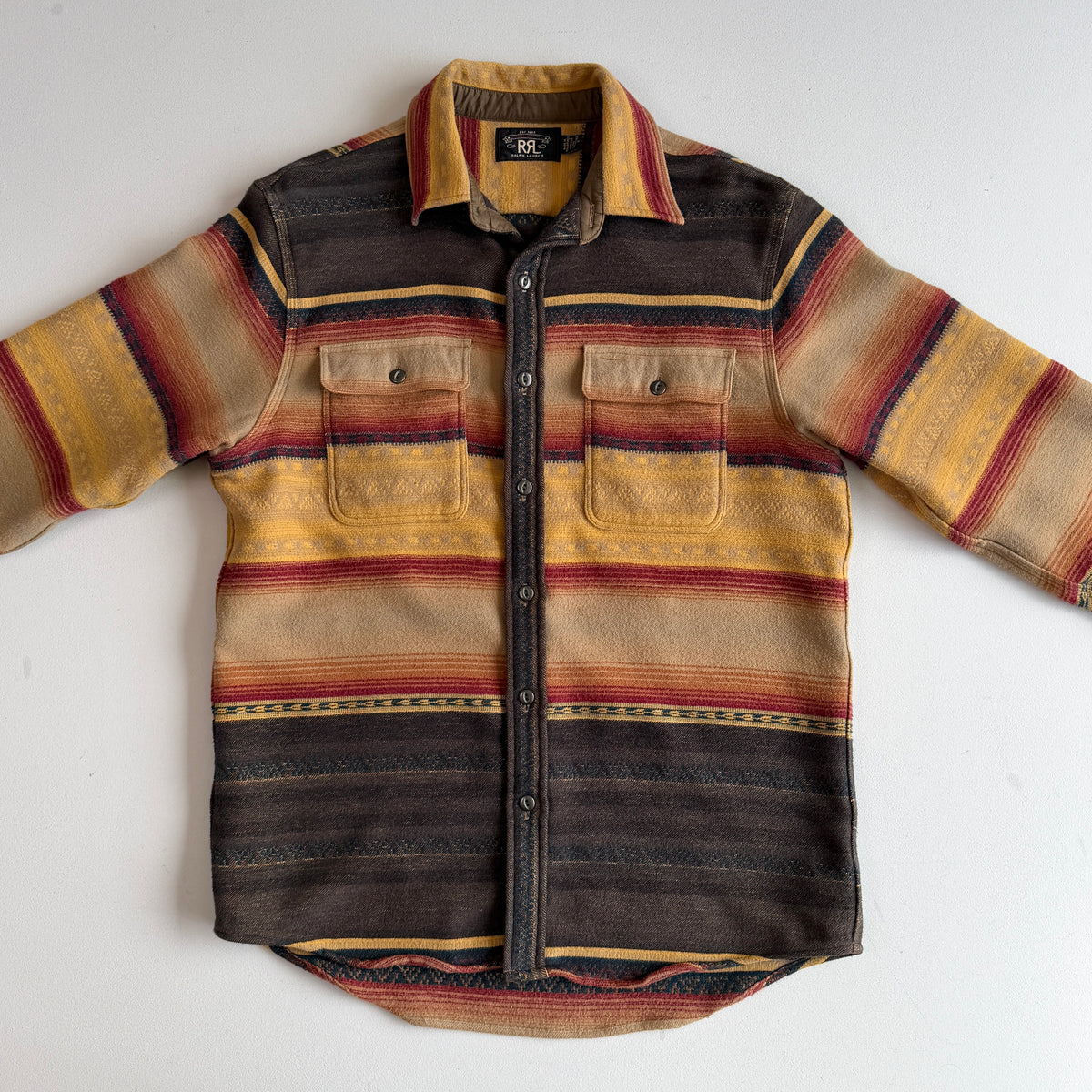 RRL Ralph Lauren (M) Southwest Striped Jacquard Cotton Work Overshirt