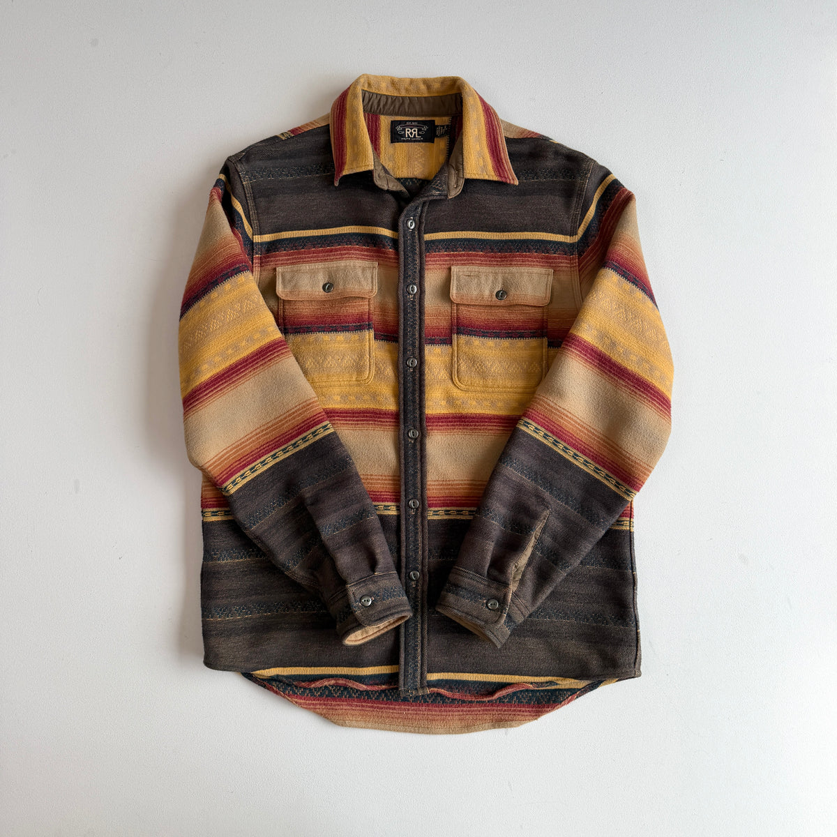 RRL Ralph Lauren (M) Southwest Striped Jacquard Cotton Work Overshirt