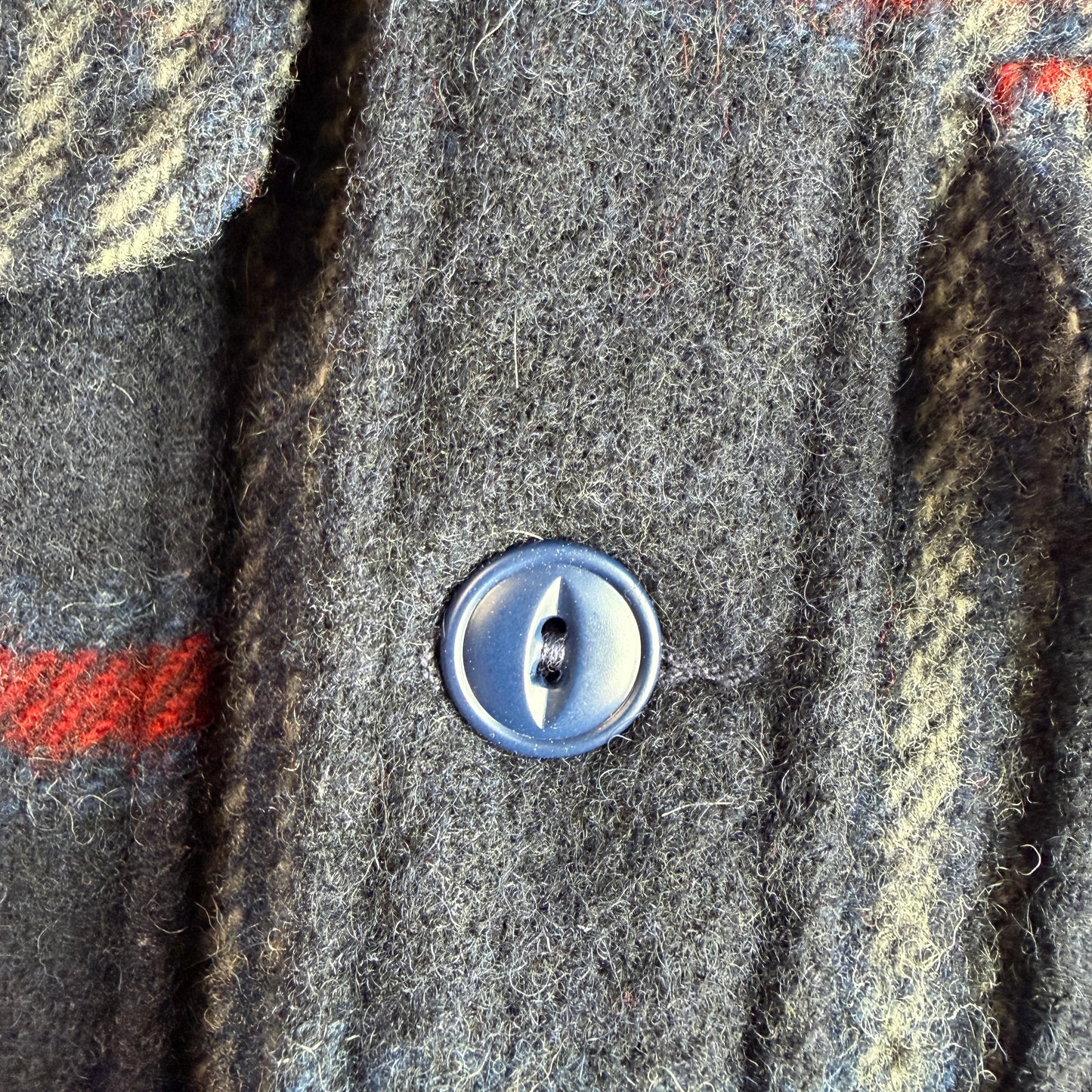 VNTG Polo Ralph Lauren (S) Wool Mackinaw Blue Plaid Coat