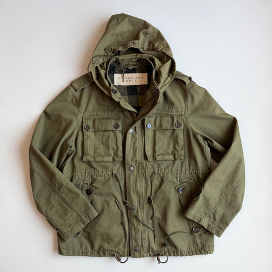 Burberry Brit (L) Military Green Cotton Herringbone Field Jacket
